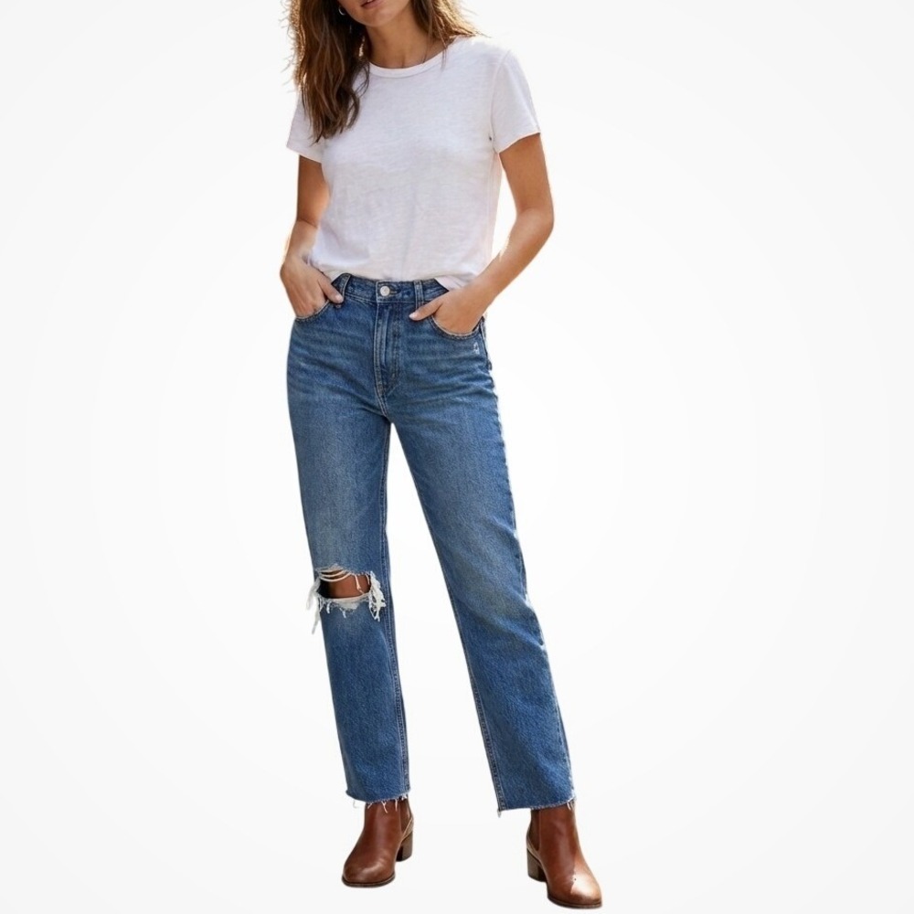 Abercrombie & Fitch Womens Ultra High Rise The Ankle Straight Jeans Size 27 / 4R